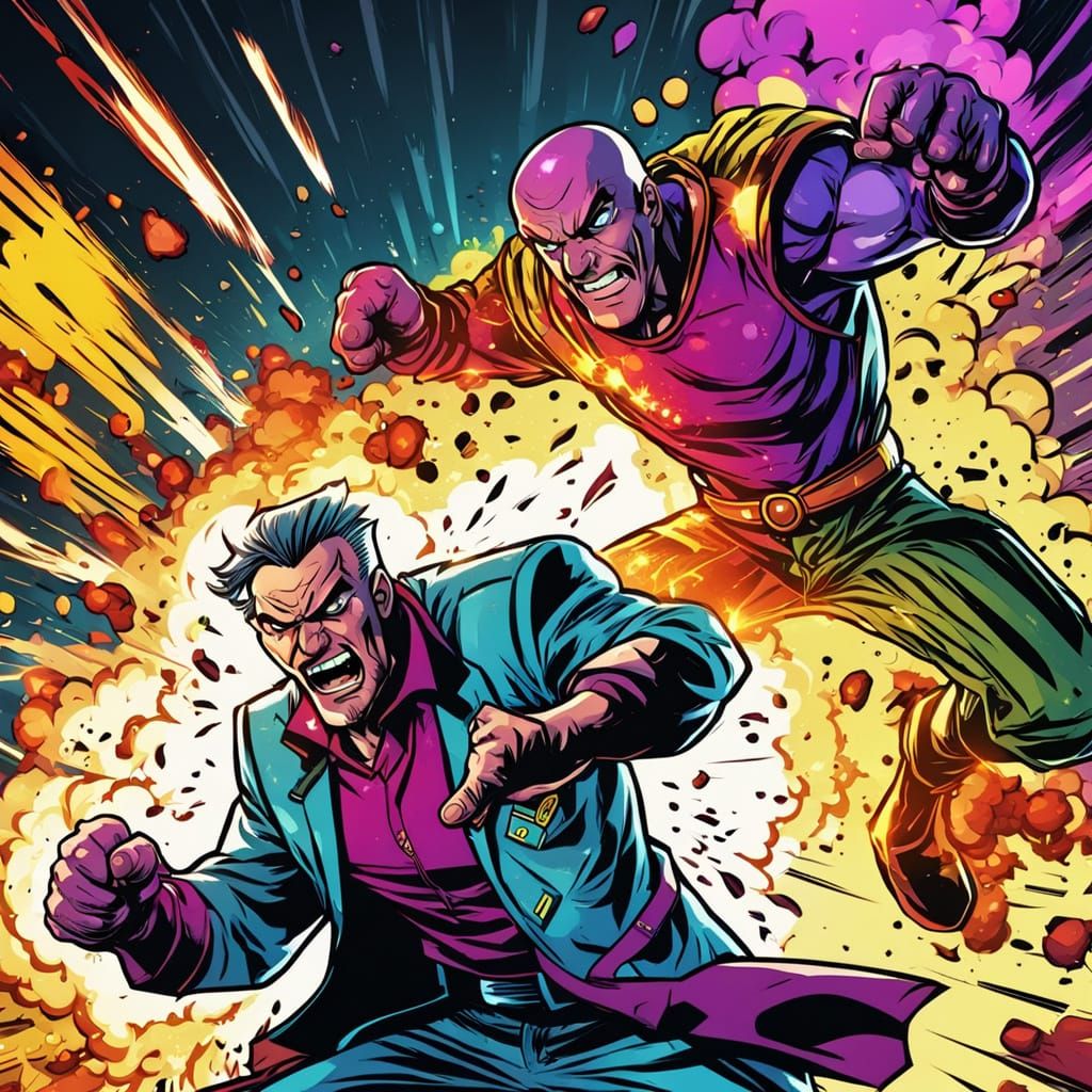 Comic Book Fight: Good vs Evil in 4K