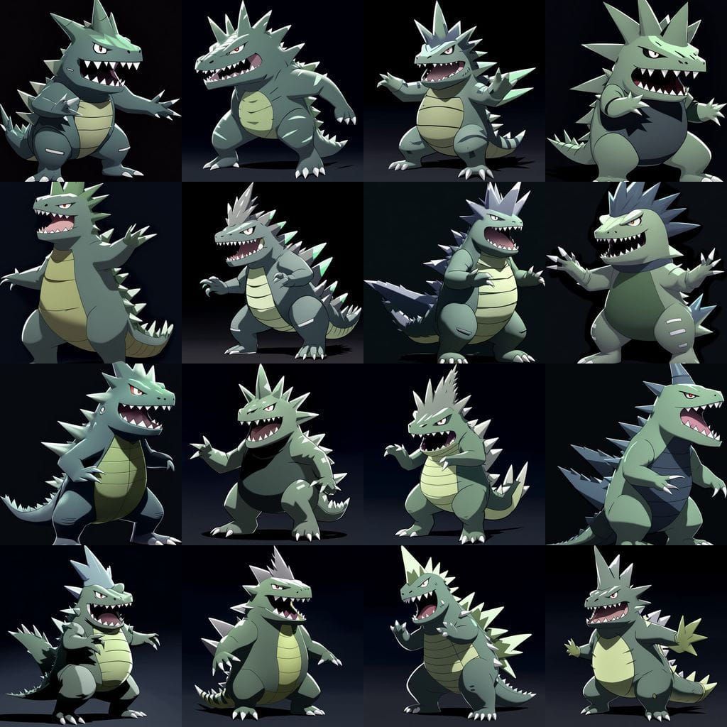 Bemused Tyranitar Celebrates: 3D Anime Art