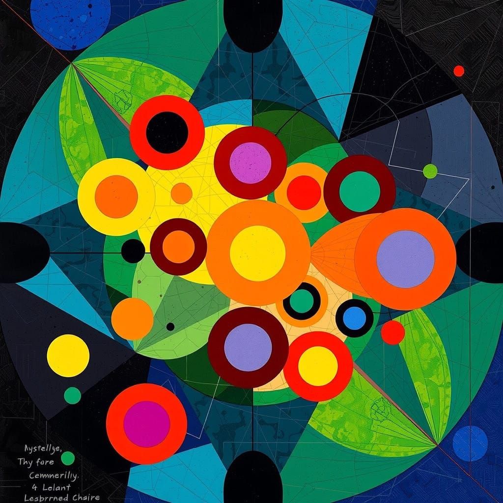 Vibrant Geometric Abstraction in Lyrical Style