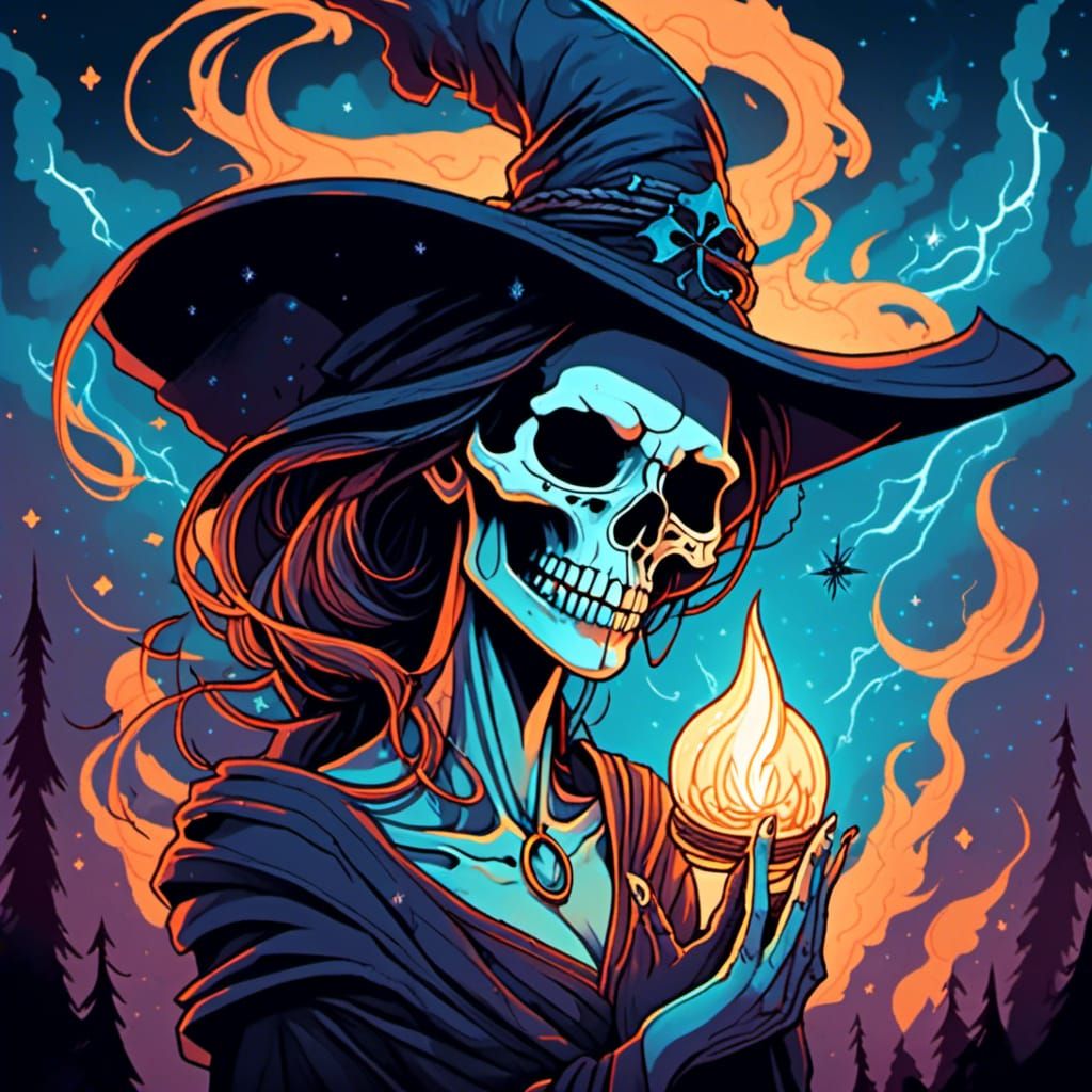 Surreal Shaman in Whimsical Fantasy Setting, Digital Art