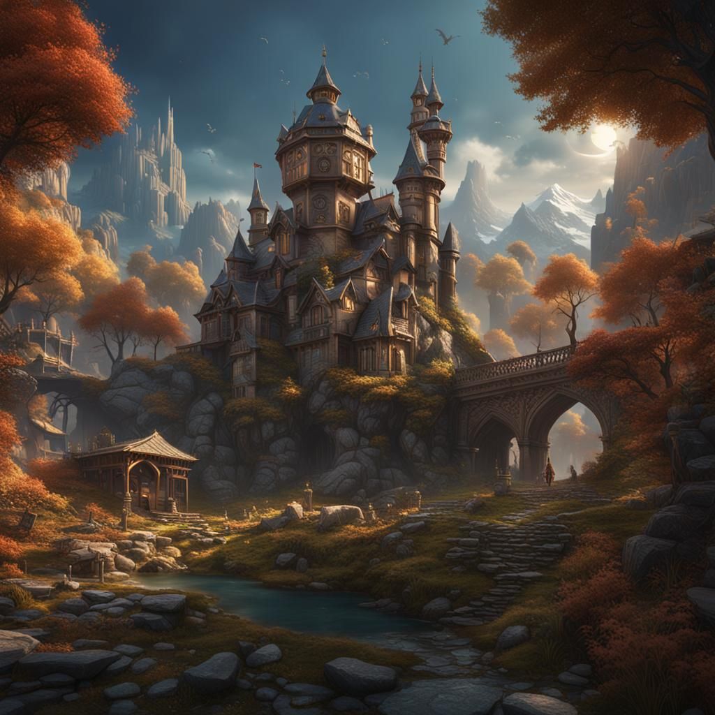 Fantastical Kitchen Scene in Deep, Rich Colors