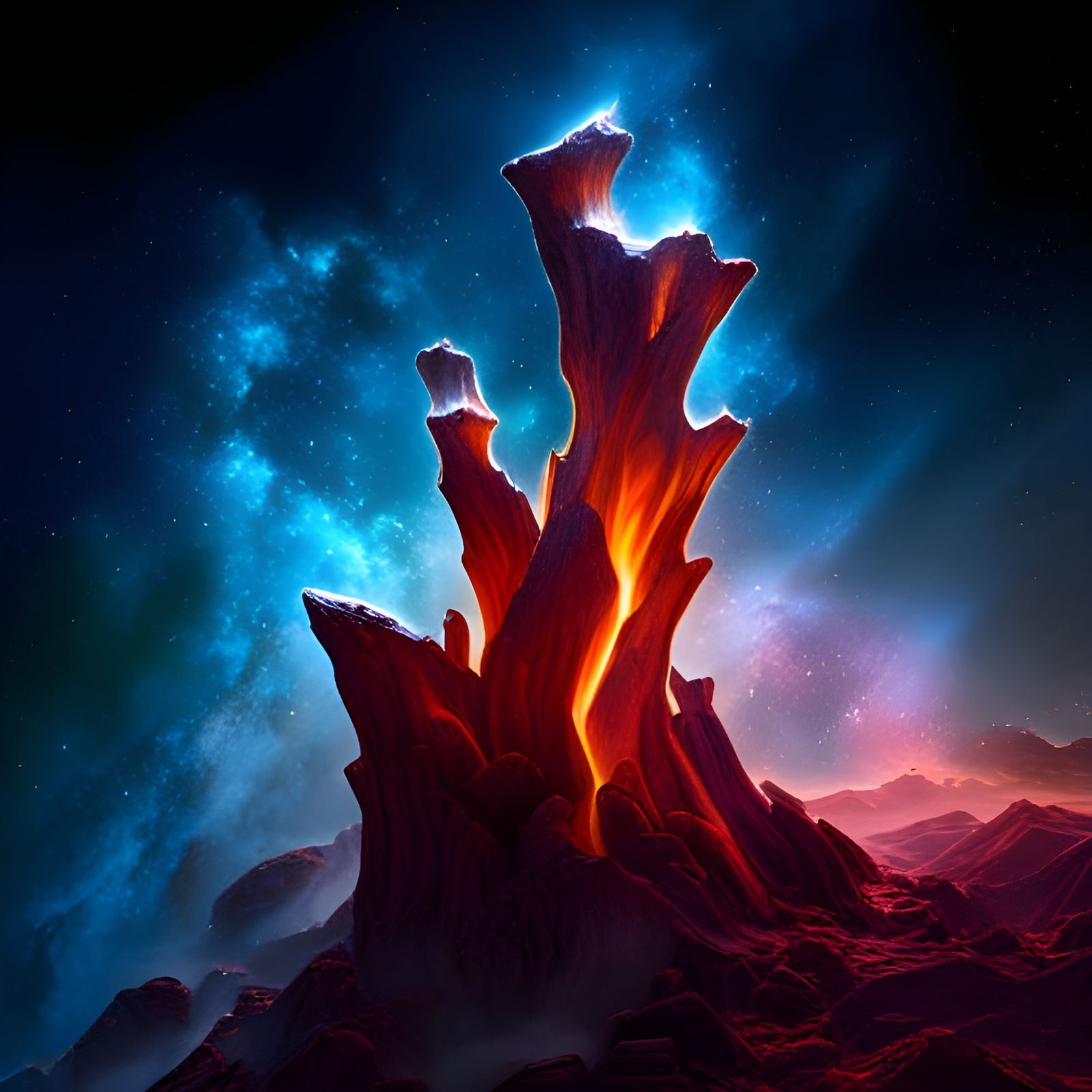 Bonfire Illuminates Pillars of Creation