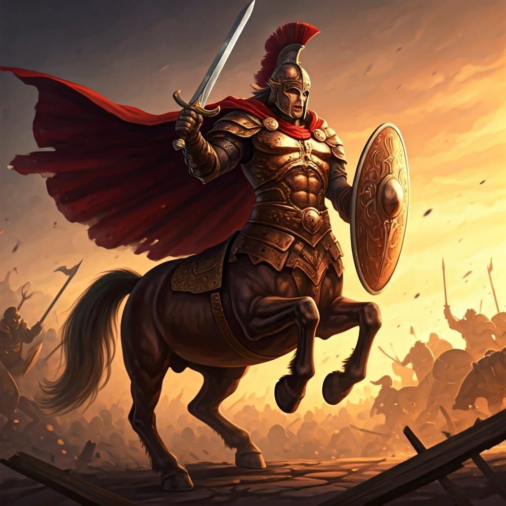 Majestic Centaur Warrior Charges into Epic Battle