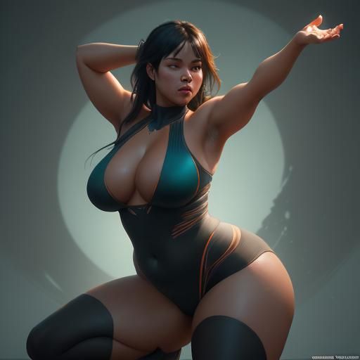 Chubby Gentleman in Dynamic Yoga Pose, Delicate Art and Intr...