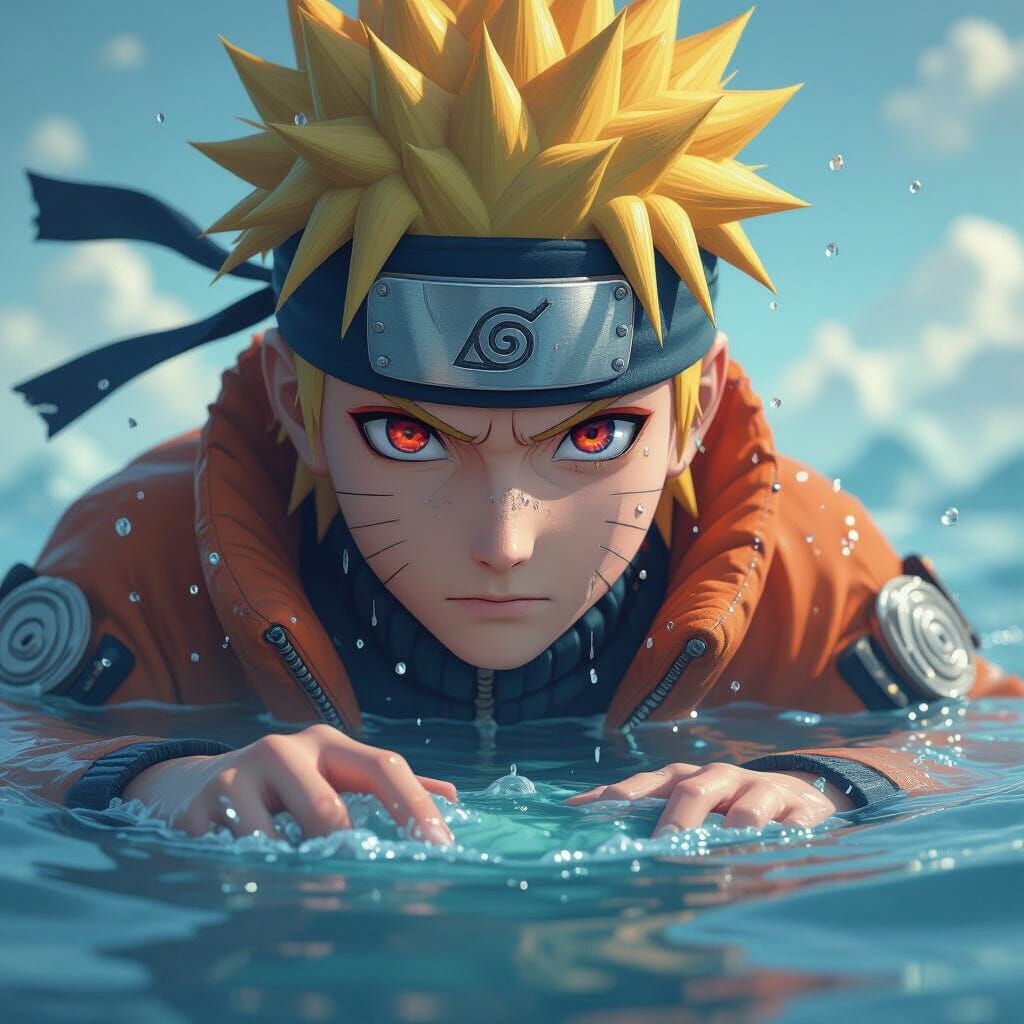 Sharingan Eye Surrounded by Plungers in Matte Painting Style