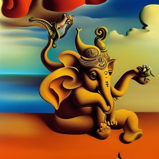 Surreal Dancing Ganesha