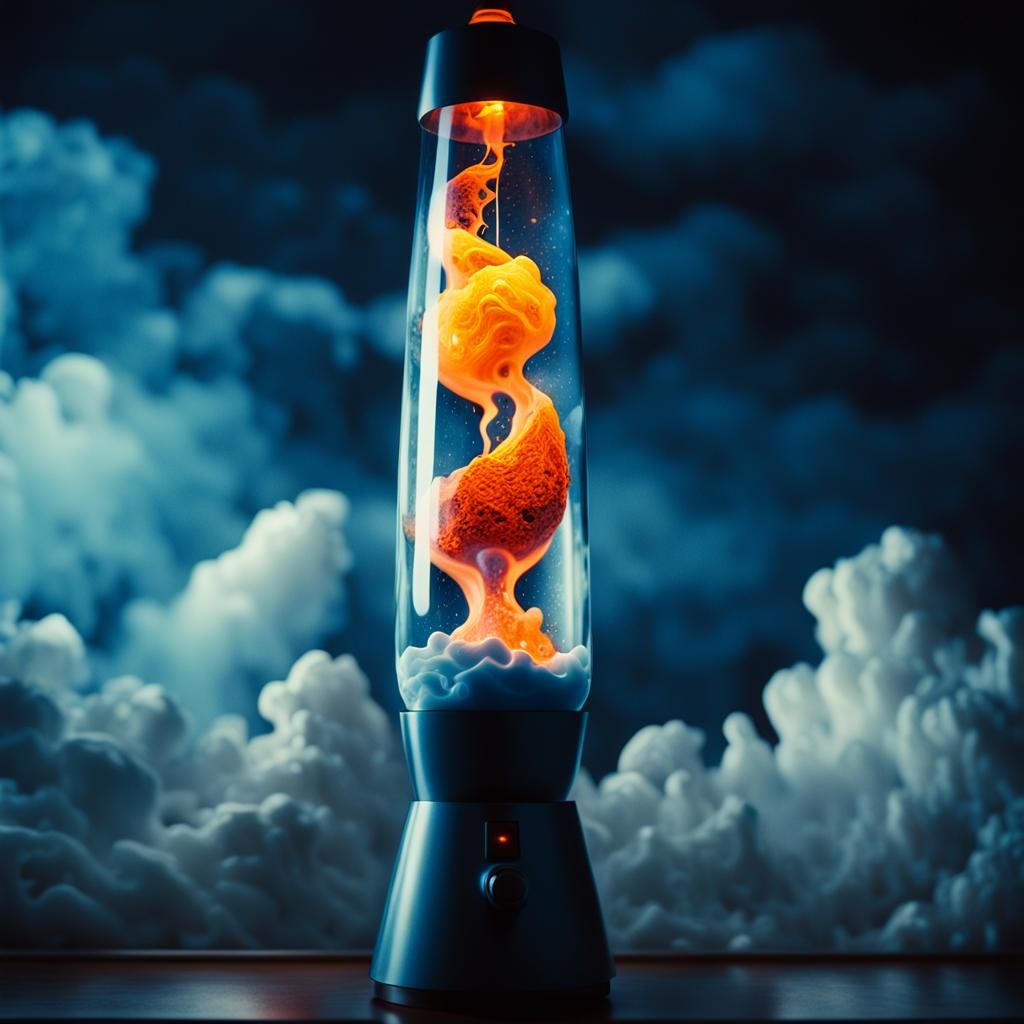 Cinematic Lava Lamp Masterpiece with Swirling Storm