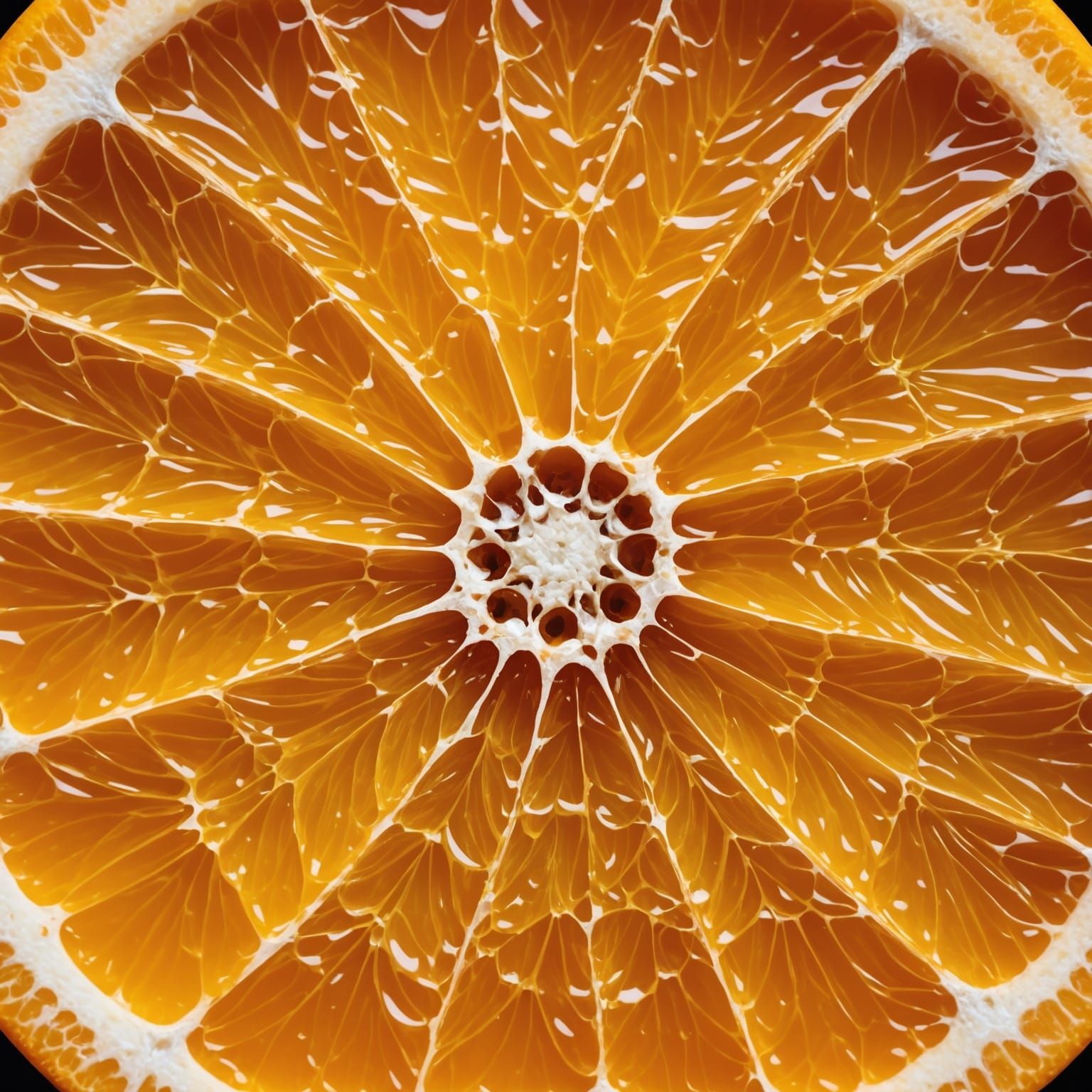 Vibrant Orange Slice in Hyper-Detailed Close-Up