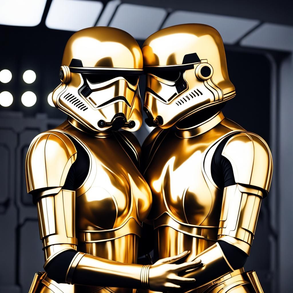 Golden Love Amidst Galactic Destruction