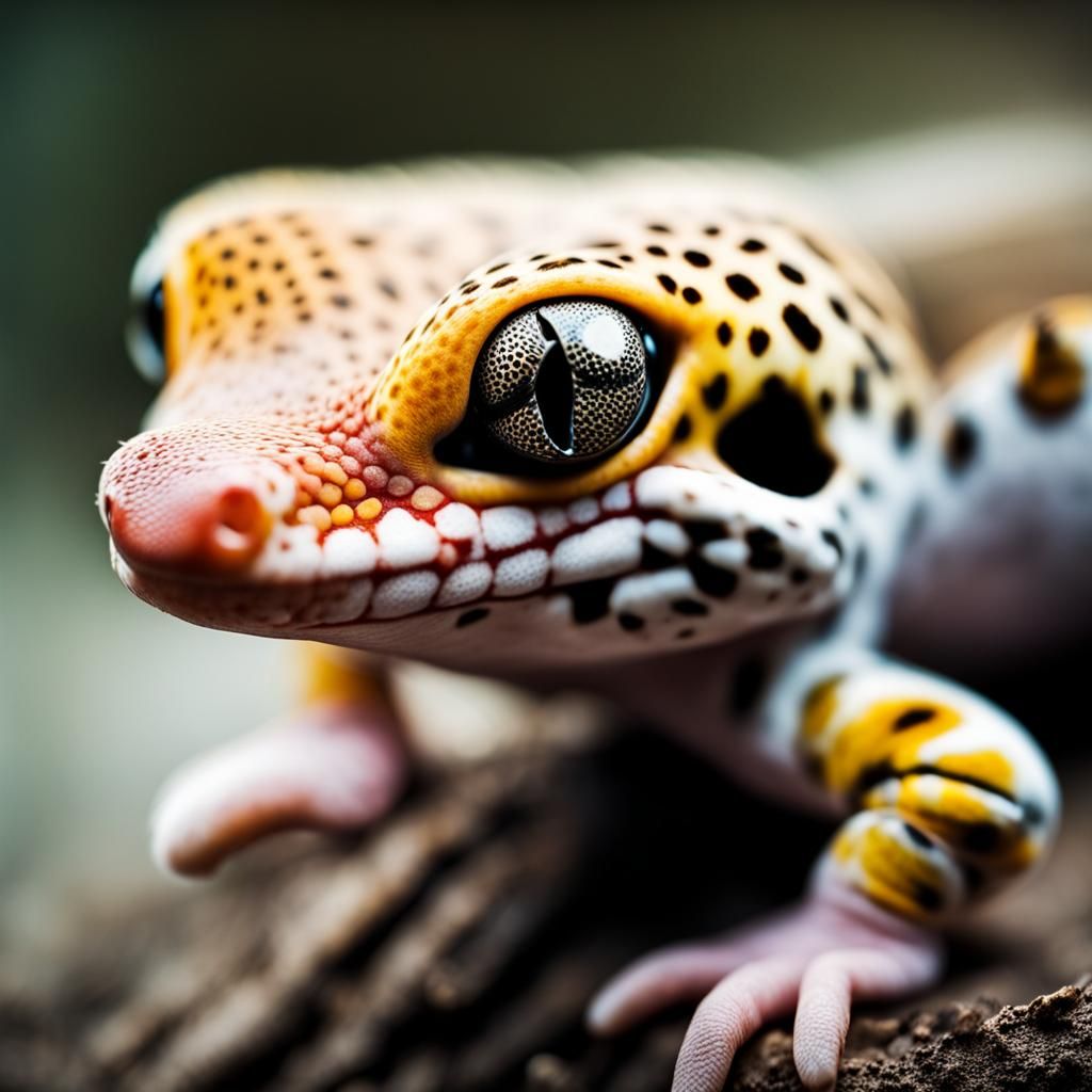 Leopard Gecko Portrait in Warm Ambient Light