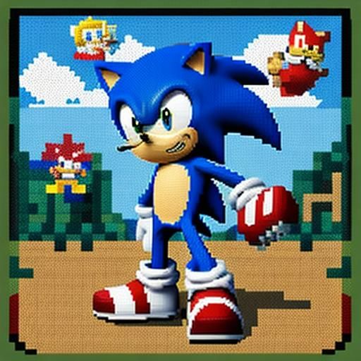 Vibrant Pixel Art Portrait of Speedster Hero