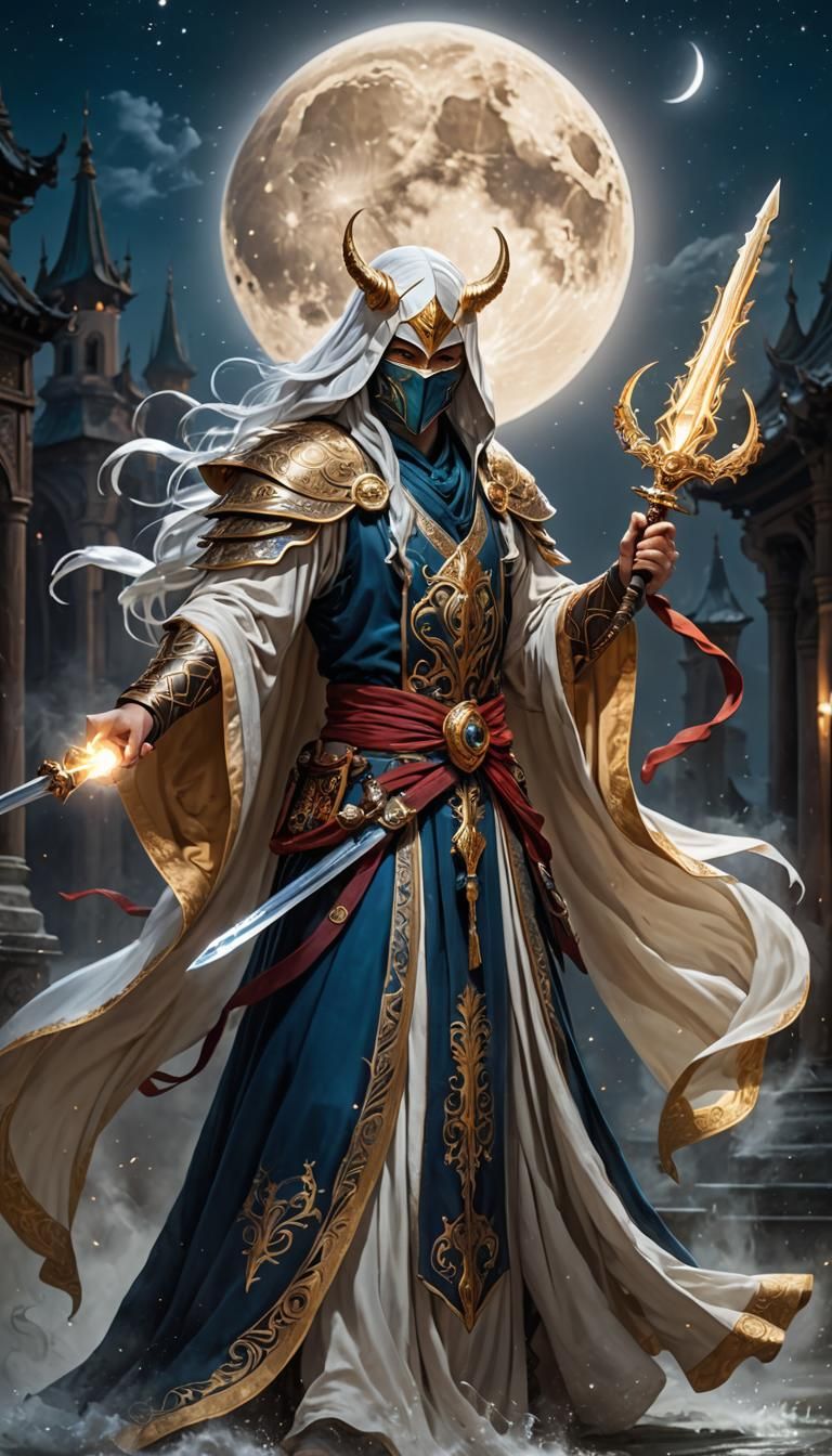 Epic Fantasy Mage in Majestic Mask