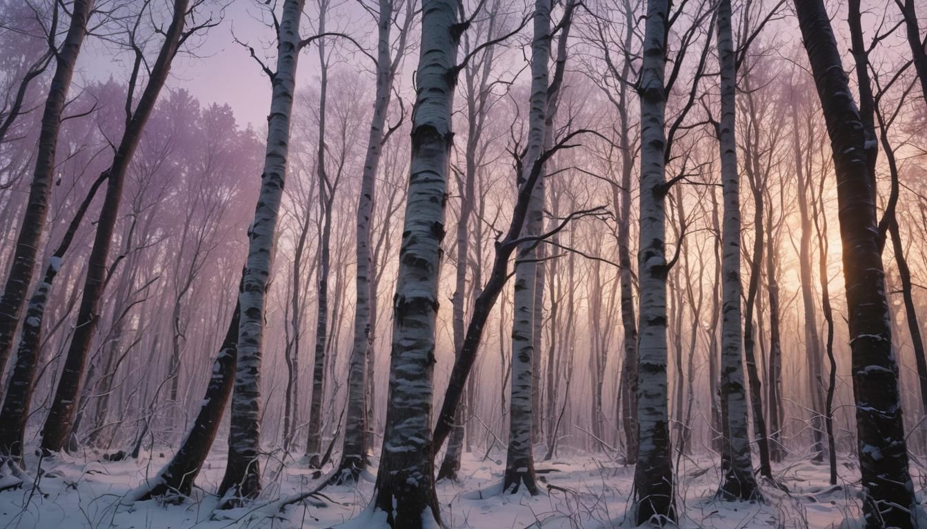 Distorted Winter Wonderland in Quebec's Devastated Forest