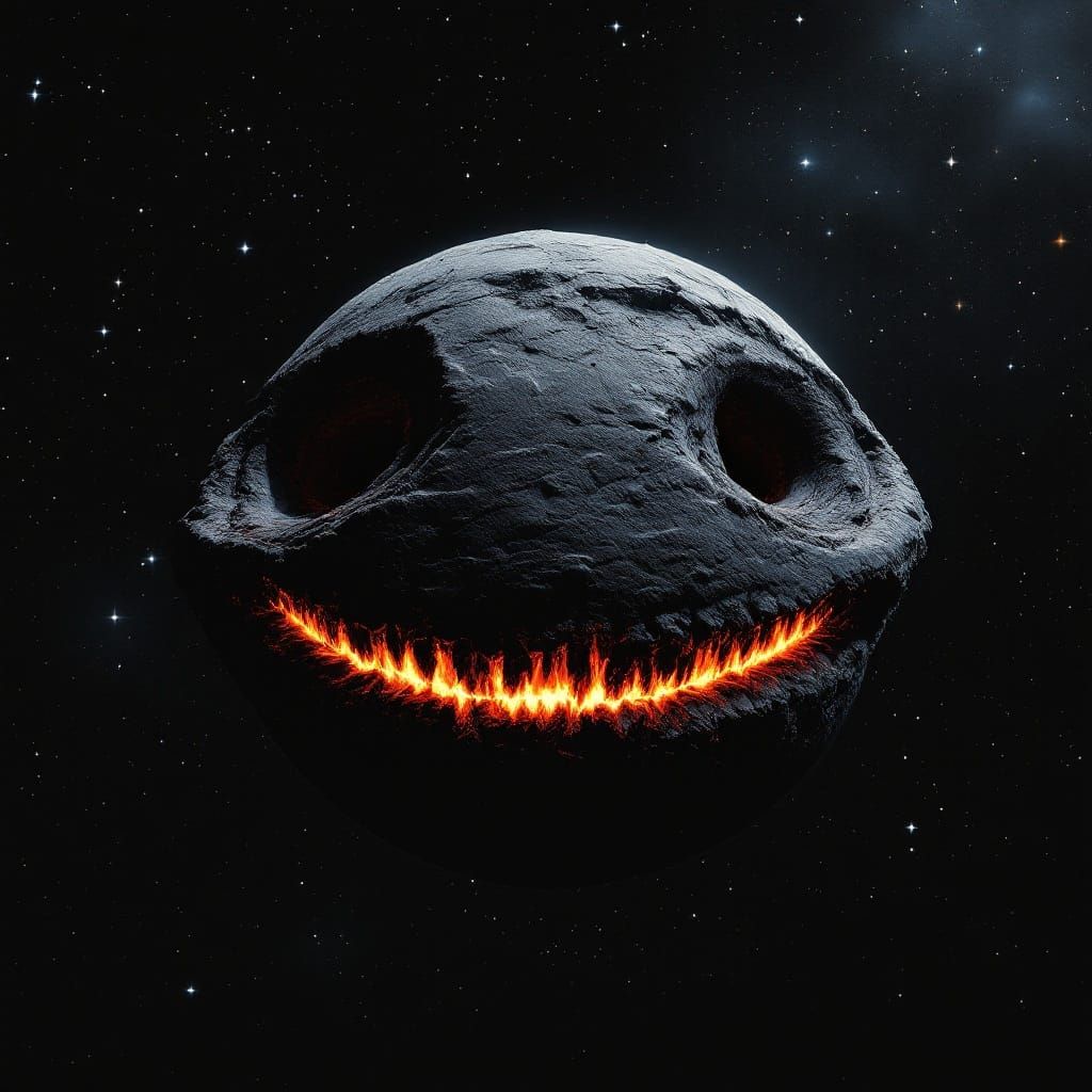 Haunting Celestial Landscape in Cyberpunk Style