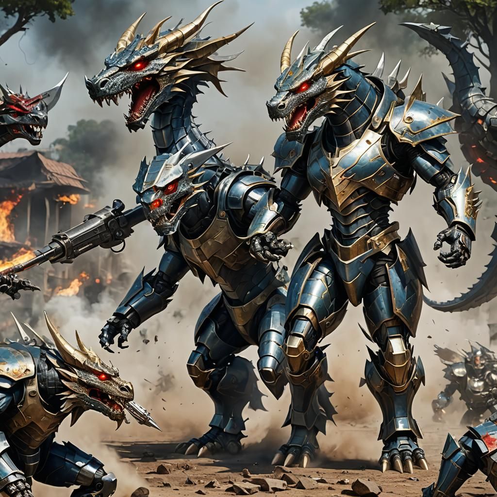 Cybernetic Dragon in Battle Regalia