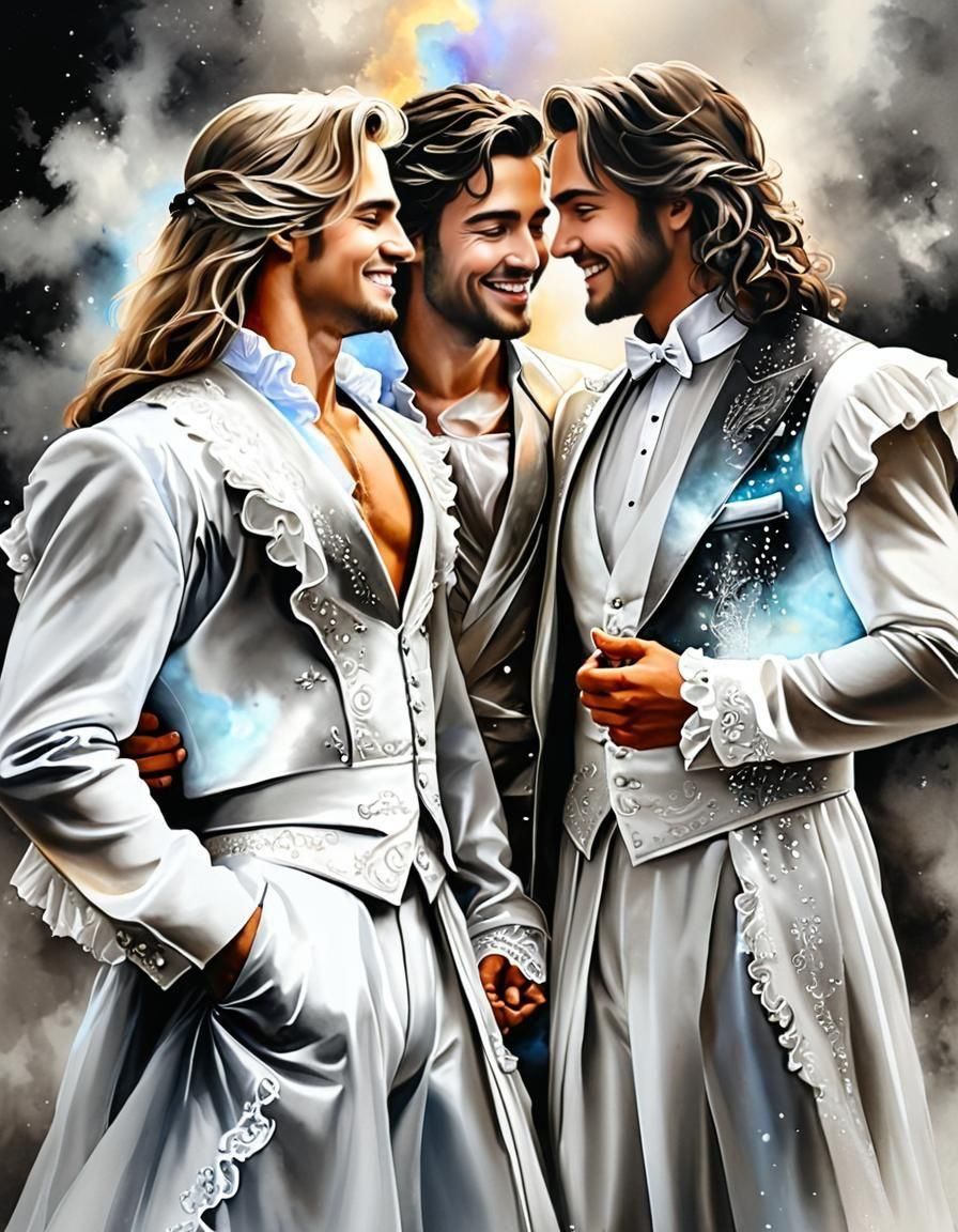 Charming Gay Grooms Exchange Vows in Stunning Watercolor Wed...