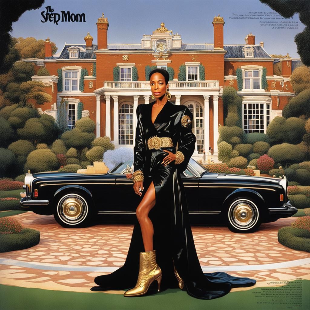 Vintage Glamour Heiress in Black Leather