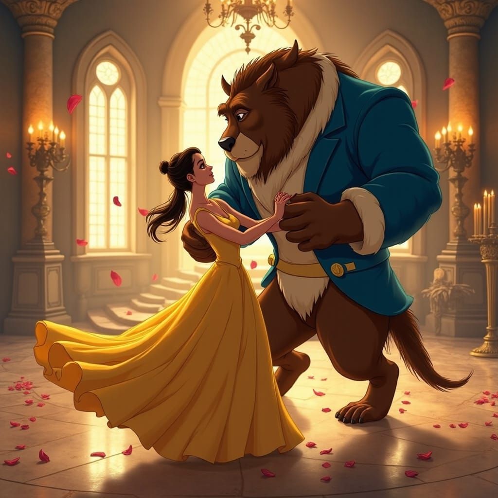 Ballroom Dance of Beauty and Beast, Mary Blair Style
