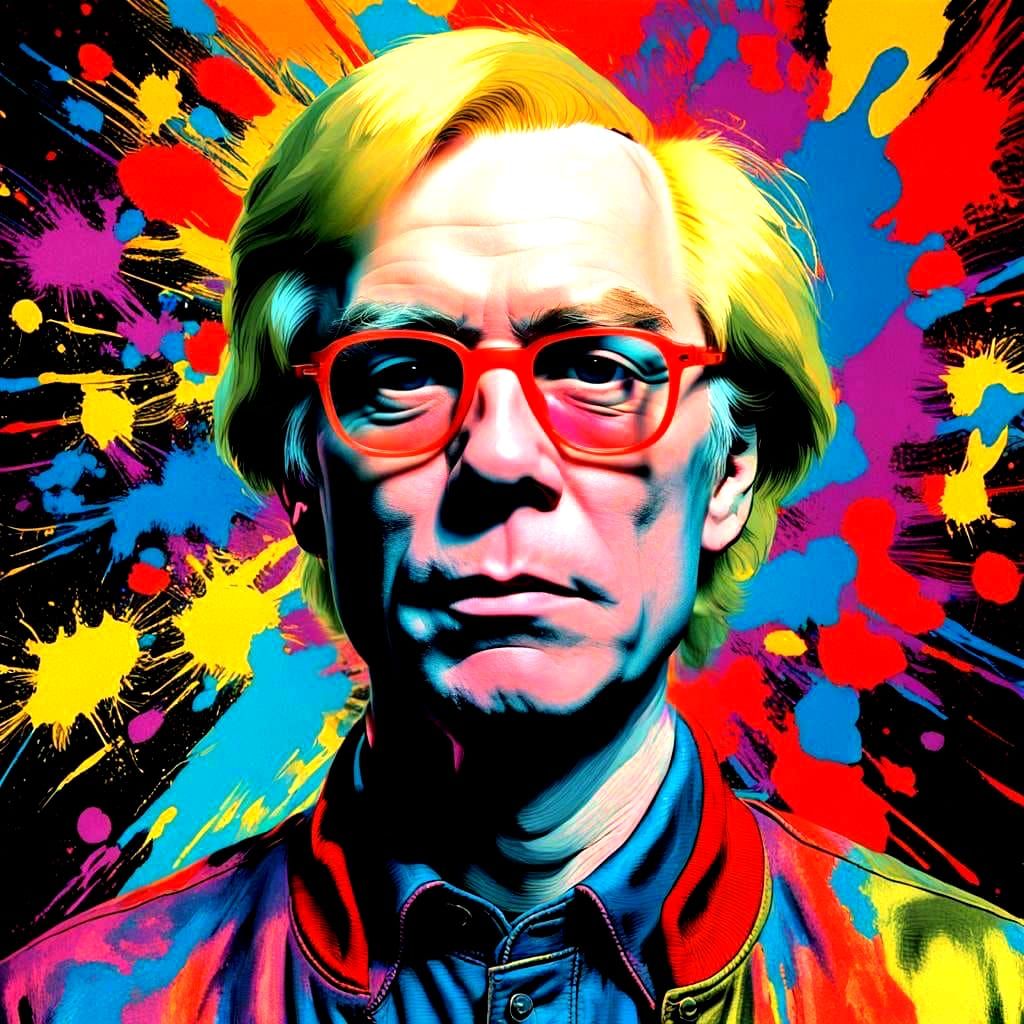 A 1960s Andy Warhol Self-Portrait in Vibrant Colors