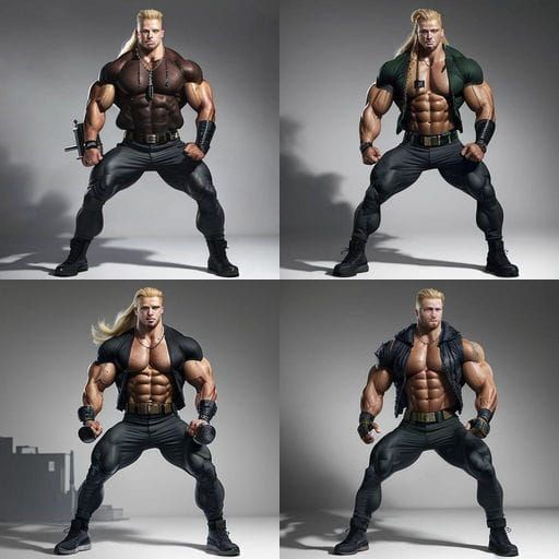 Muscular Military Bodybuilder in Tight Gear