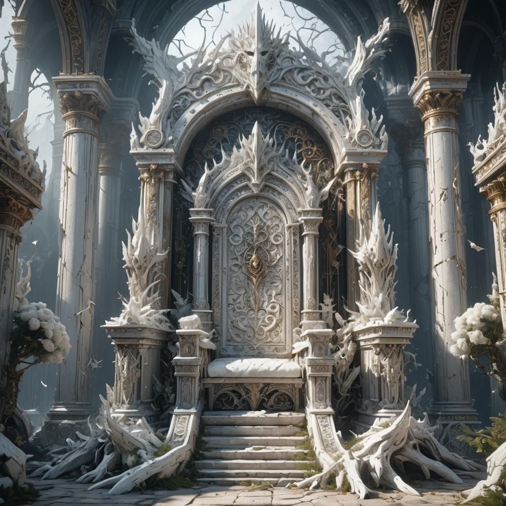 The Great White Throne in Detailed Fantasy Concept Art