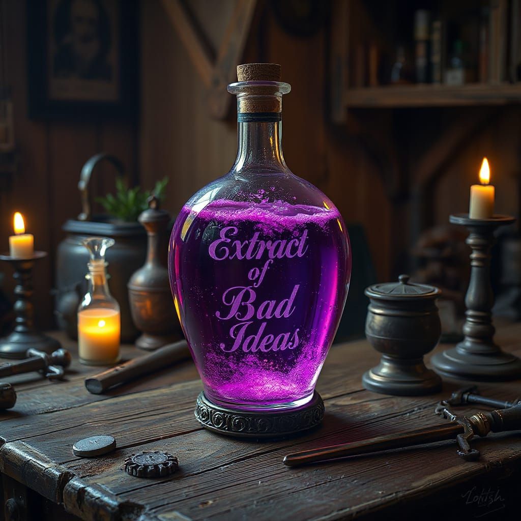 Vibrant Potion in Ornate Apothecary Bottle