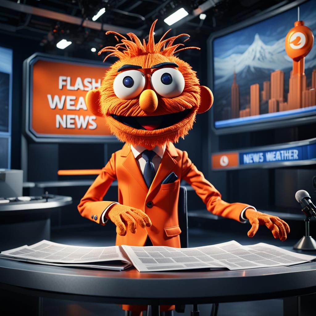 Vocal Orange News Anchor Unveils Stormy Weather Forecast