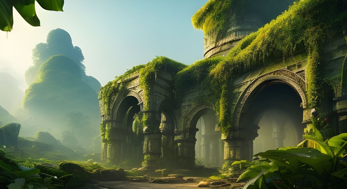 Ancient Ruins Lost in Lush Jungle