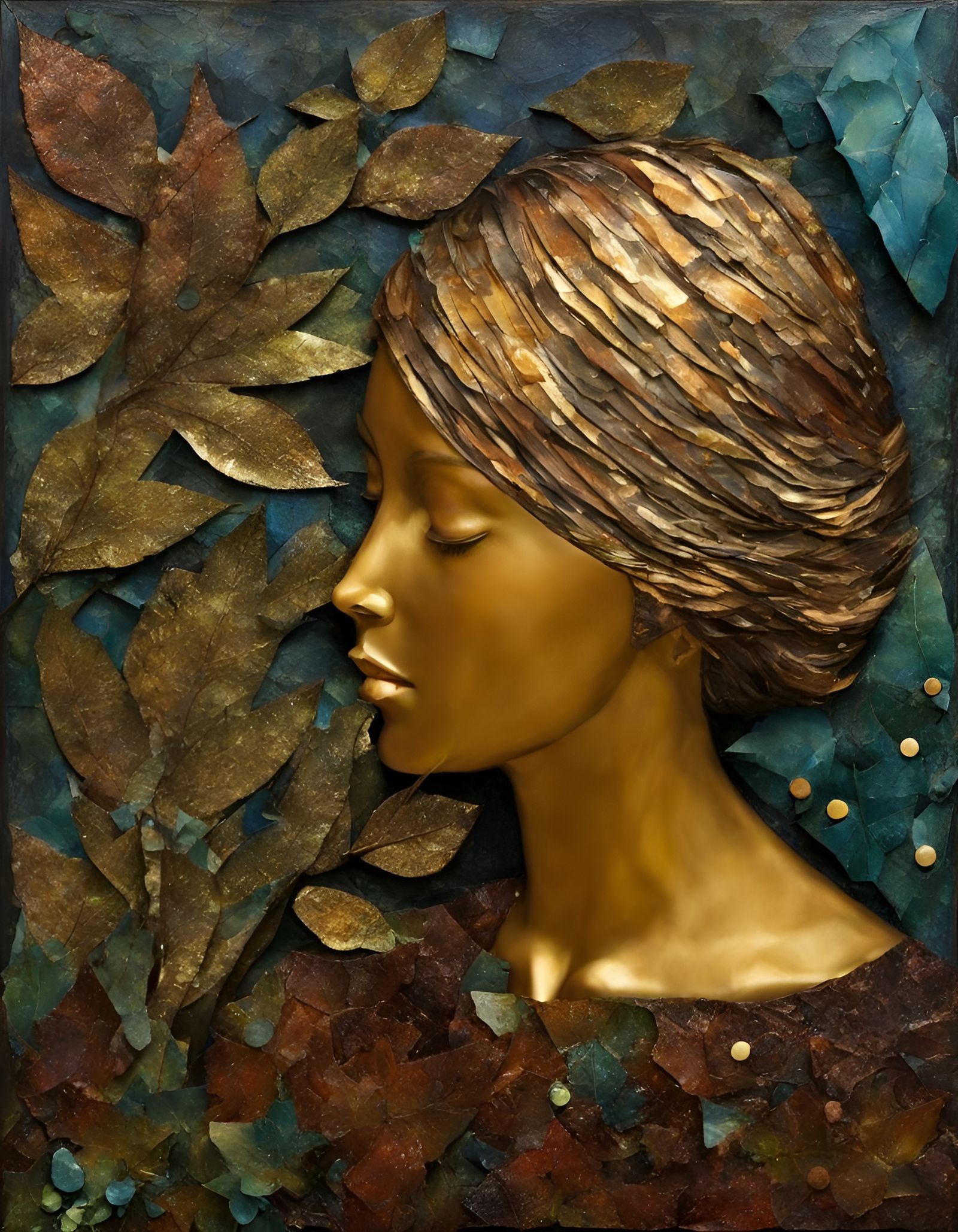 Whispering Moments of Serenity in Mixed Media Art