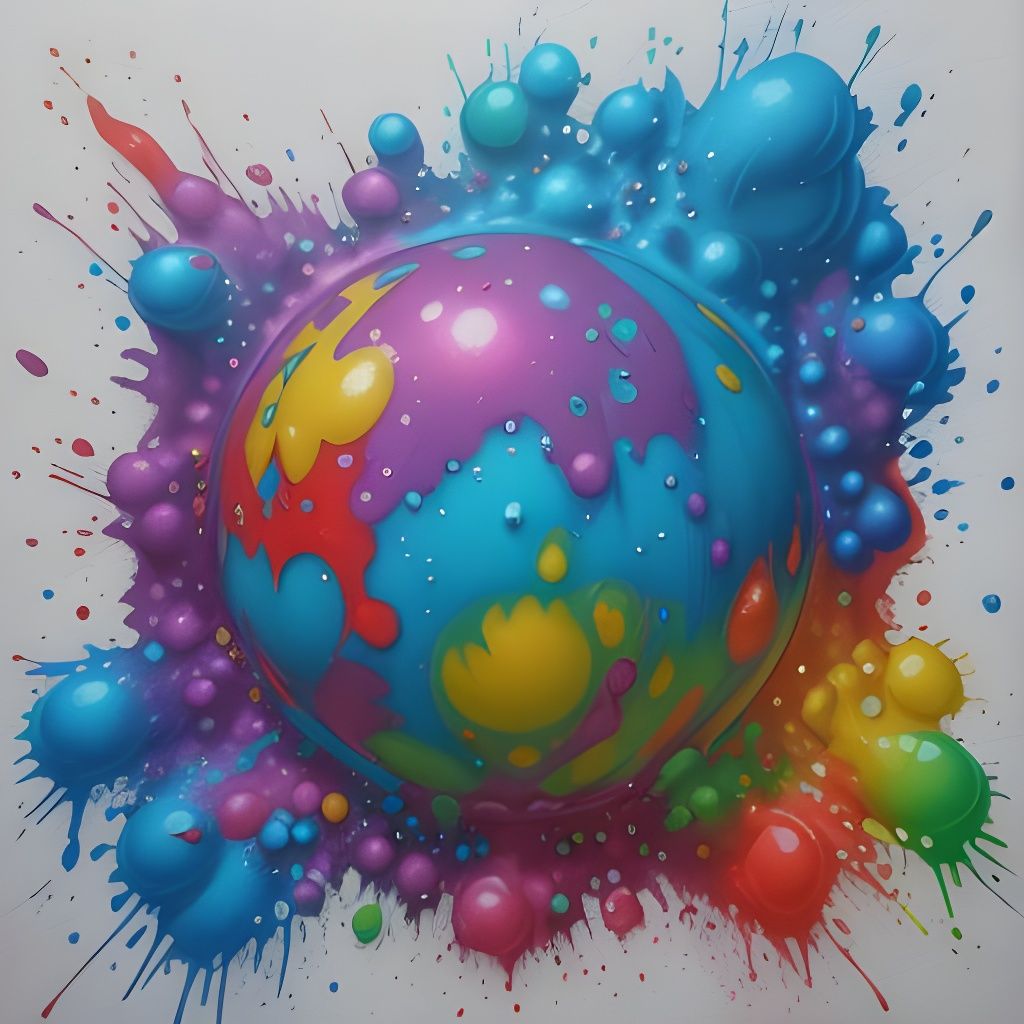 Vibrant Fantasy Bubble Worlds as Ultra Detailed Graffiti Art