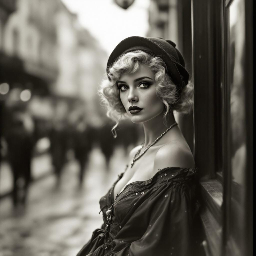 1920s Pinup Girl in Paris: Vintage Photography