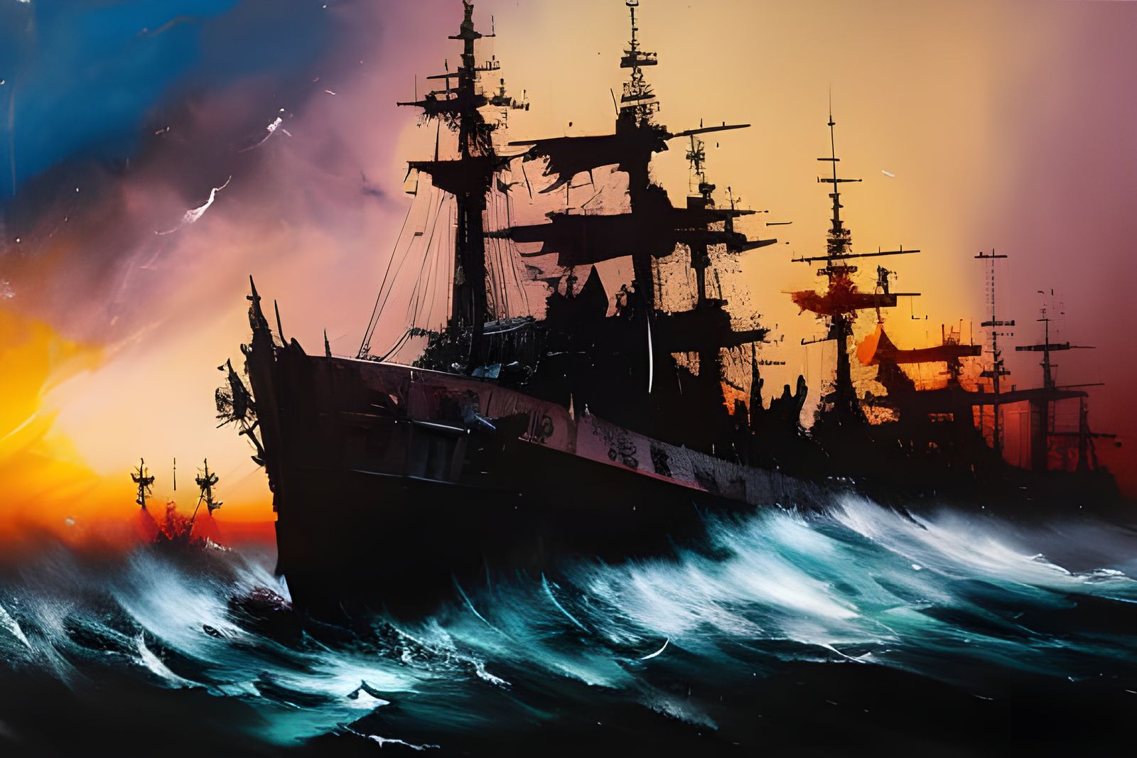 Evil Viking Warship Conquers Dark Stormy Skies in Impressive...