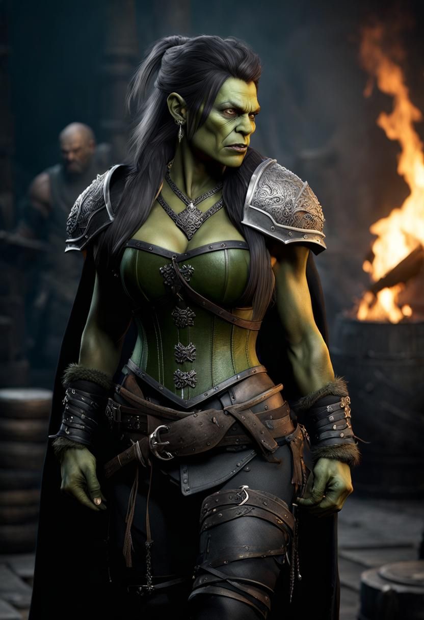 Gritty Orc Woman Portrait in Unreal Engine