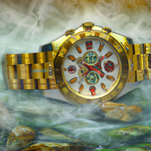 Whimsical Watch in Dreamy Landscape