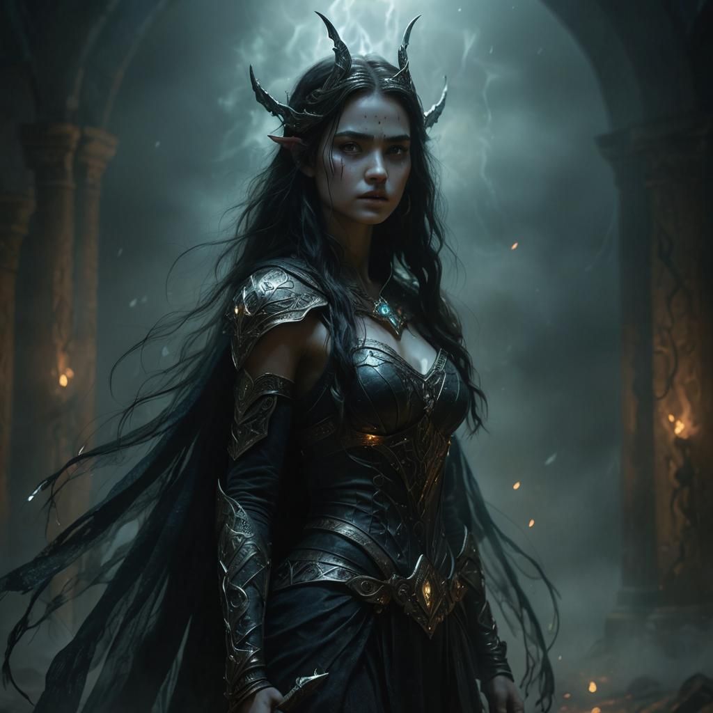 Ethereal Fantasy Heroine Unleashes Radiant Magic in Dark Are...