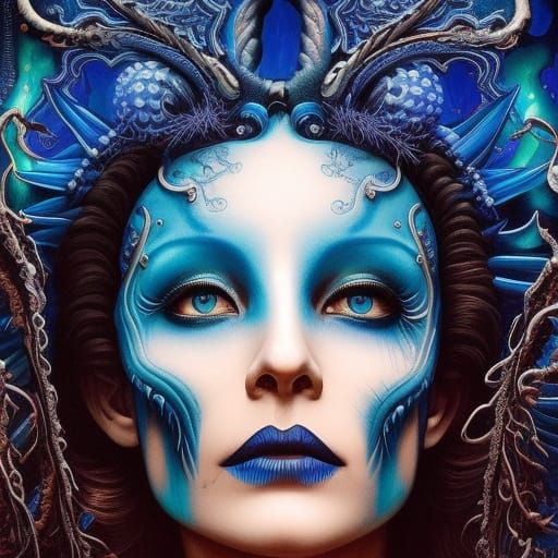 Bioluminescent Punk Skull in Ethereal Jar