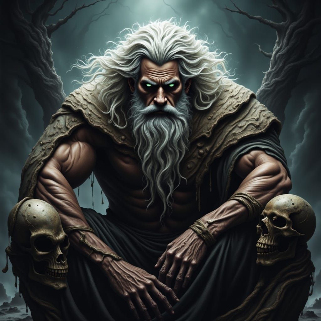 Surreal God of the Apocalypse in Earth-Toned Cloak