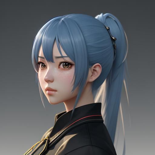 Breathtaking 3D Anime Concept Art Girl in Ultrafine Detail