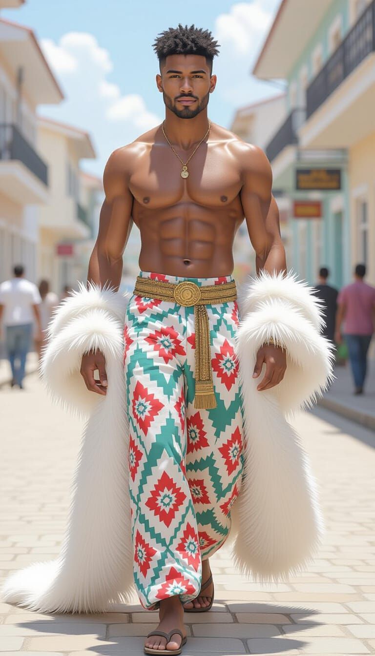 Handsome Trinidadian Man: Realistic Render Portrait