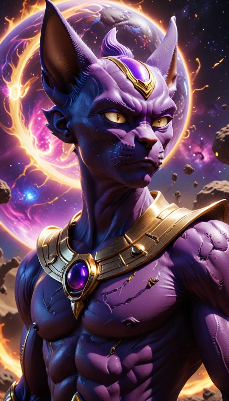 Beerus Drifts Through Space, Hakai Energy at His Side