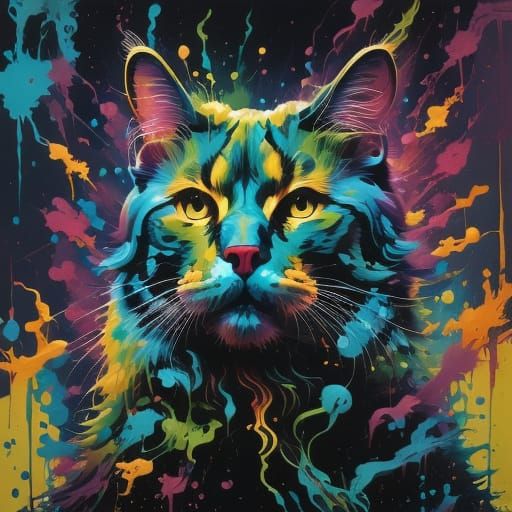 Surreal World with Funny Figures and Objects in Vivid Digita...