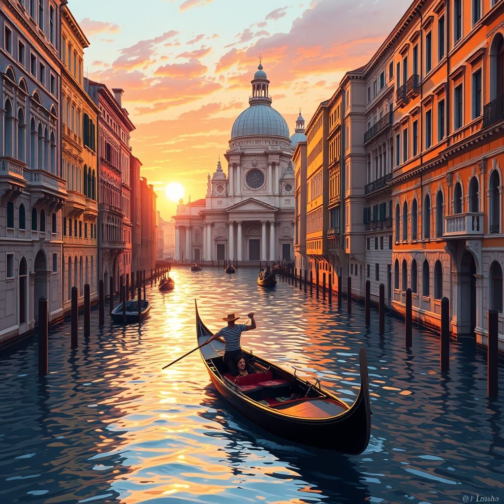 Sunset over Venice
