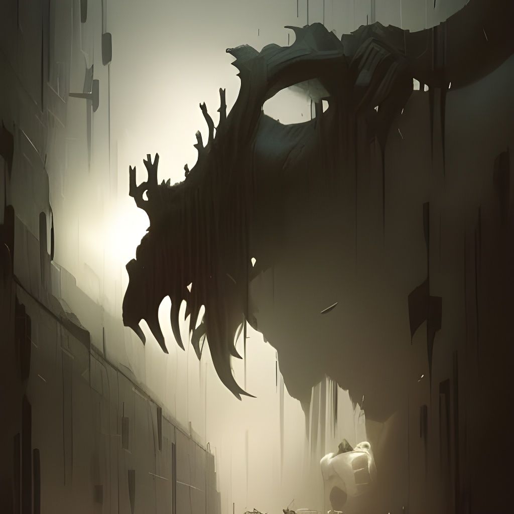 Mysterious Dark Fantasy Creature in a Haunting Art Style