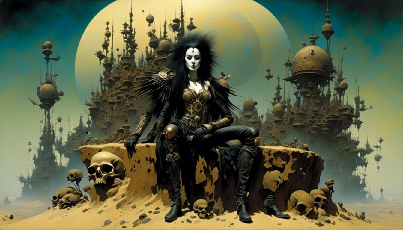 Surreal Cosmic Warrior in a Deep, Dreamlike Landscape