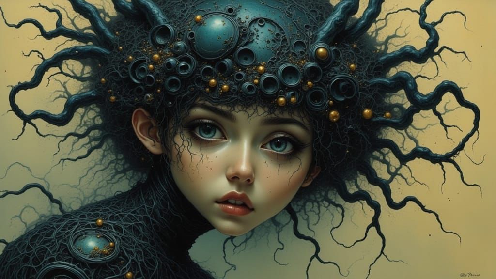 Trypophobia Portrait in Dynamic Concept Art Style