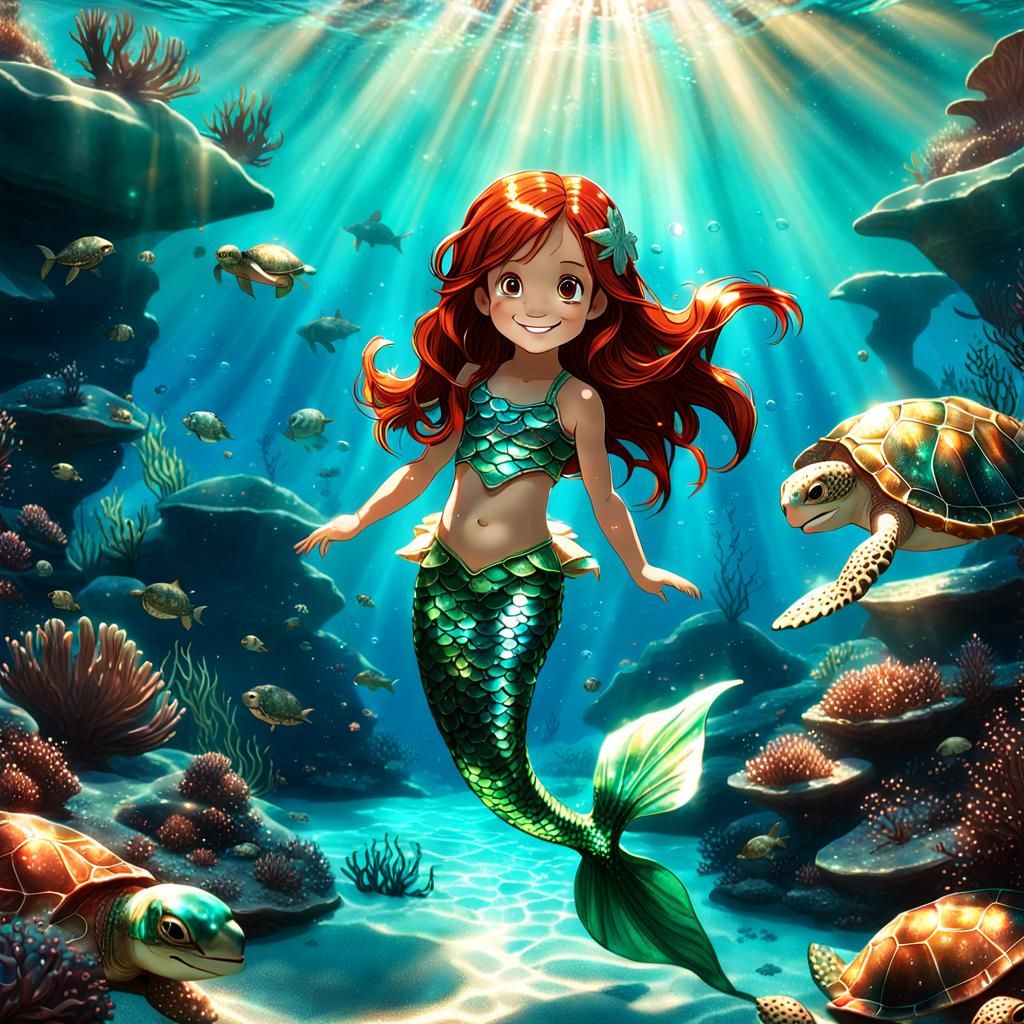 Siren's Breathtaking Atlantis Adventure in Vibrant Anime Sty...