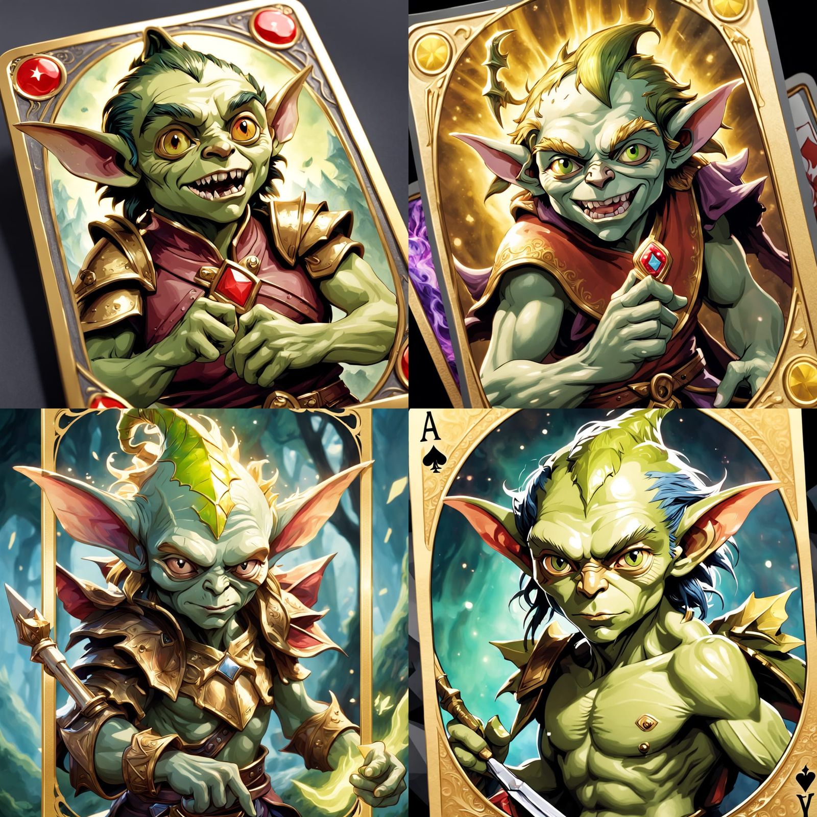 Goblin Playing Card in Anime Style with Glossy Finish
