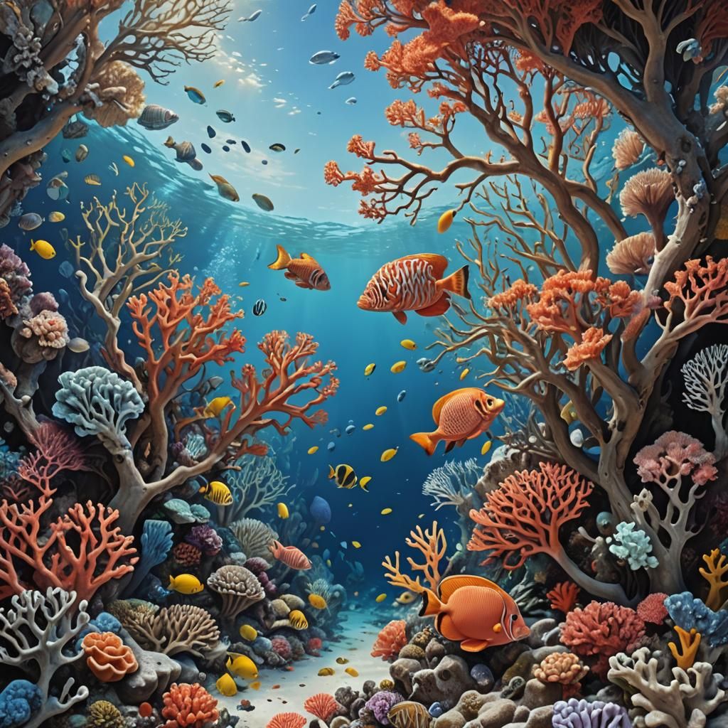 Vibrant Coral Reef Contrast