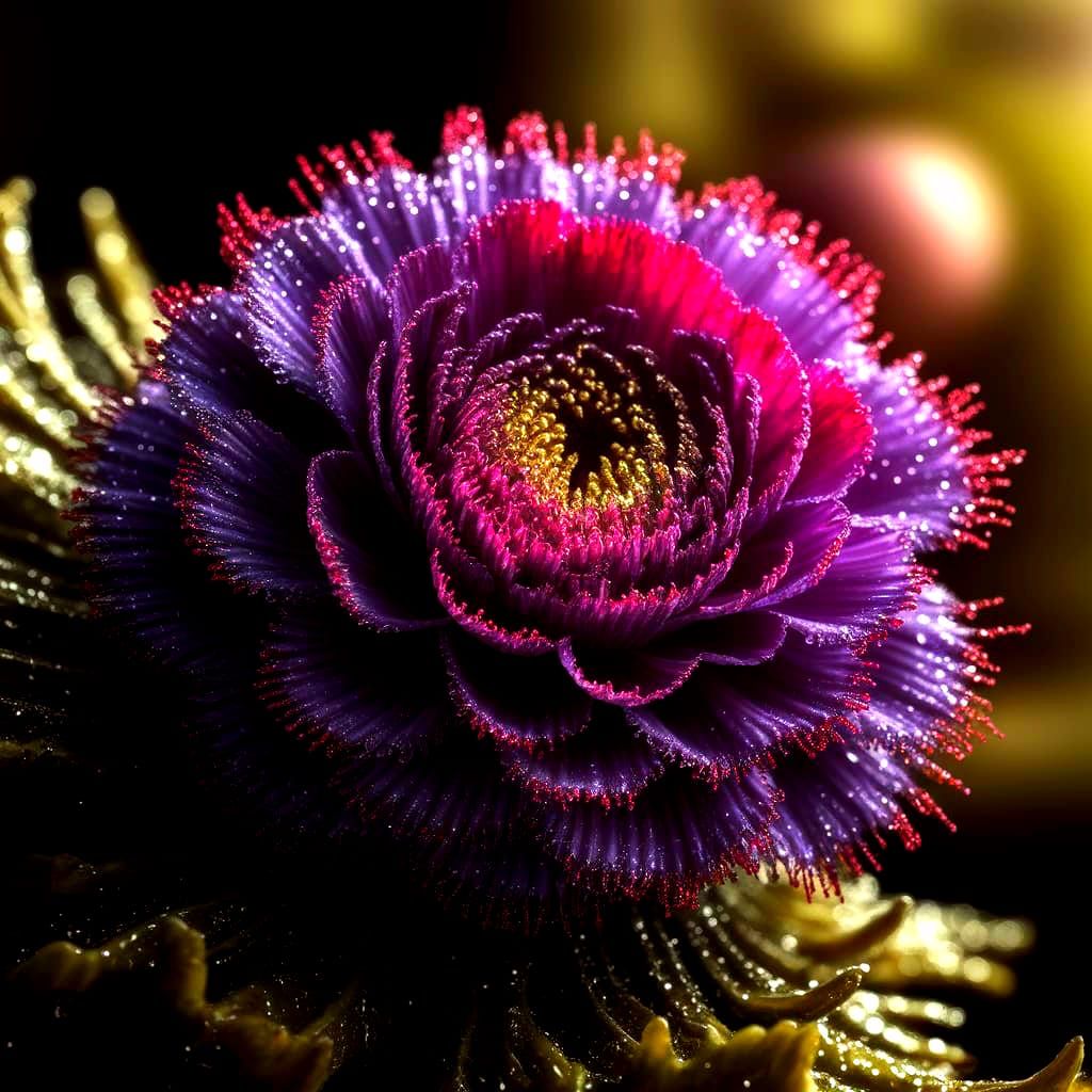 Dark Purple Flower in Vibrant Macro