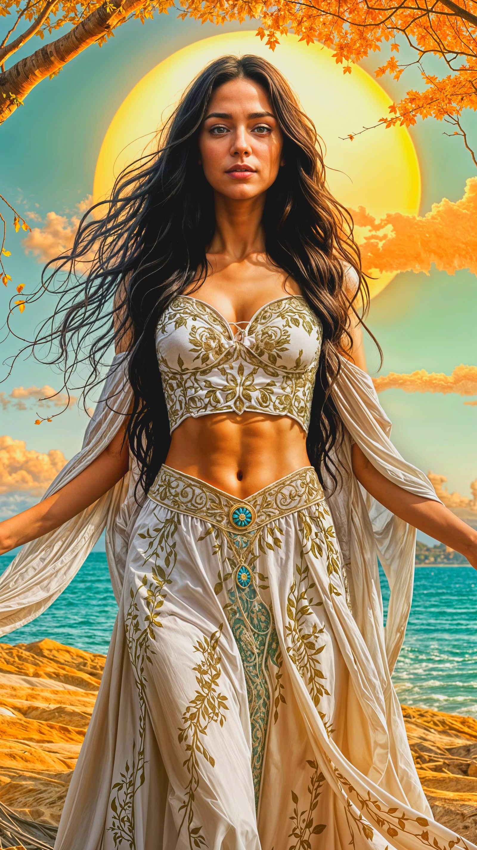 Gorgeous Girl with Blue Eyes Reflecting Sunlight